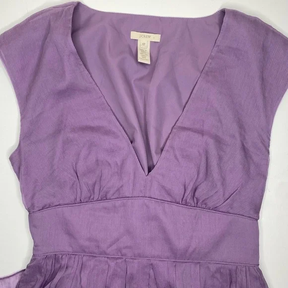 J. Crew Silk Lavender Sleeveless V-Neck Dress Sz 4p - Picture 6 of 7